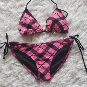 Ardene hot pink and black bikini